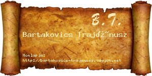 Bartakovics Trajánusz névjegykártya